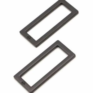Rectangle Ring Flat 1-1/2in Black Metal Set of Two
