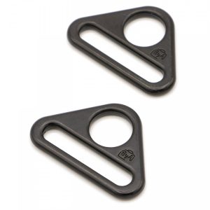 Triangle Ring Flat 1in Black Metal Set of Two