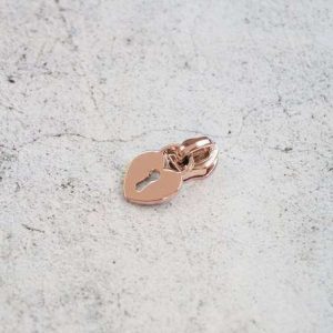 5# Heart Padlock Zipper Pulls Rose Gold