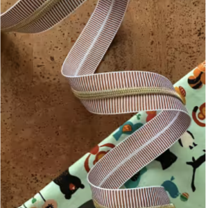 Earth Stripe Zipper Tape with Gold Teeth