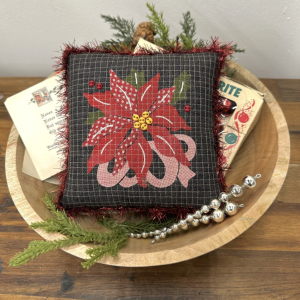 Scrapplique Poinsettia Pillow