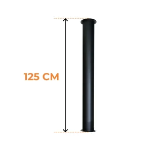 Toronto rør – Svart – 125 cm – total lengde 165 cm